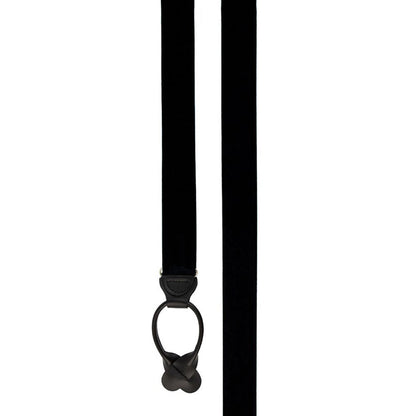 Grosgrain Solid Black Suspenders by SuitShop