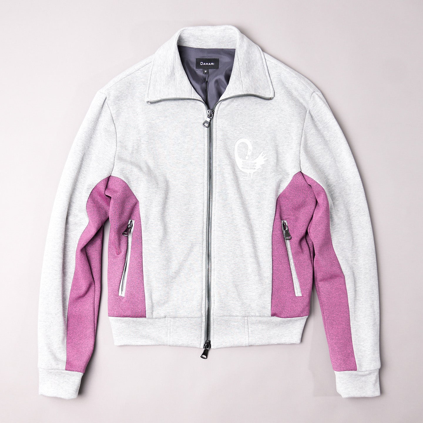 Clean Campaign II - Luxe Track Jacket - Heather Grey/Pink