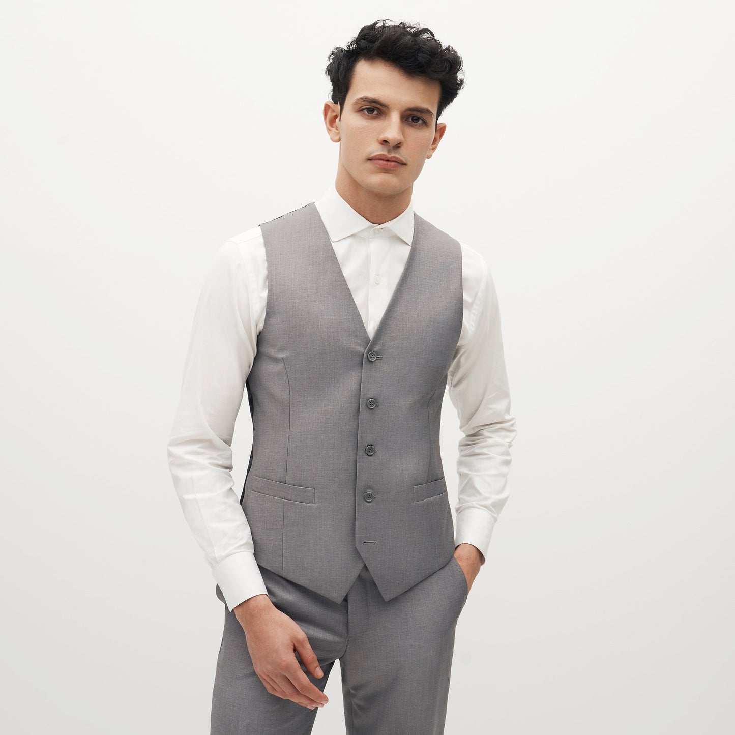 Textured Gray Suit Vest by SuitShop