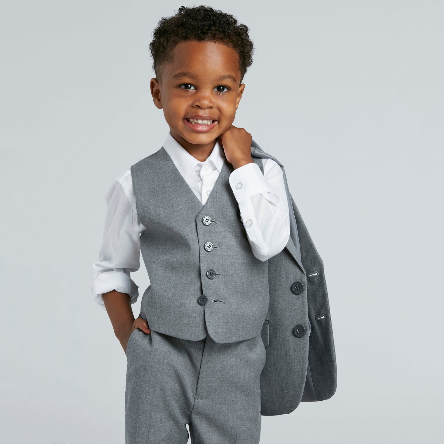 Kids' Textured Grey Suit by SuitShop